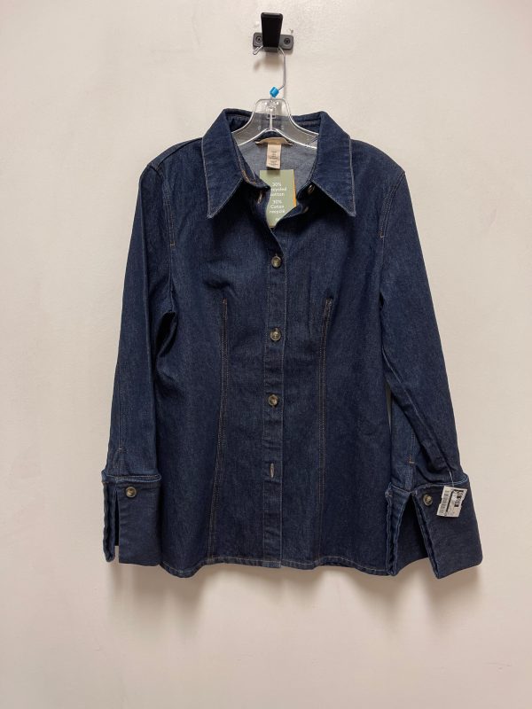 Jacket Shirt By H&m In Blue Denim, Size: M Online Sale