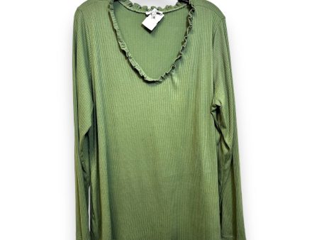 Top Long Sleeve Basic By White Birch In Green, Size: 2x Online Sale