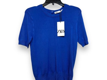 Top Short Sleeve By Zara In Royal Blue, Size: L For Sale