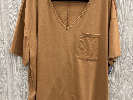 Top Short Sleeve By Shein In Brown, Size: 3x Cheap