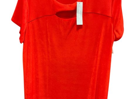 Top Short Sleeve Basic By Chicos In Orange, Size: Xl Sale