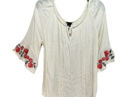 Floral Embroidered Top 3 4 Sleeve By Torrid In Cream, Size: M Discount